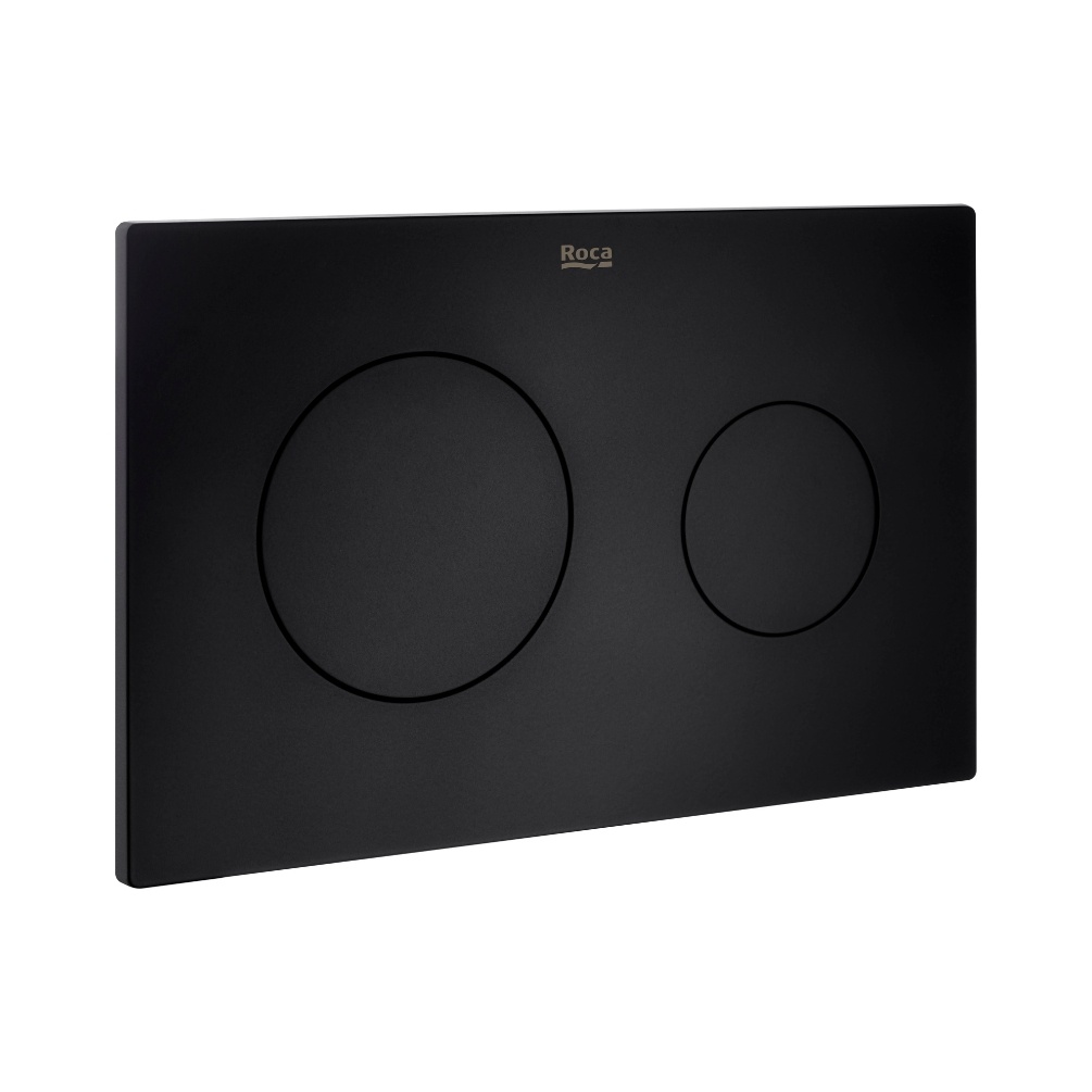 Product cut out image of the Roca Duplo One PL10 Matt Black Dual Flush Plate